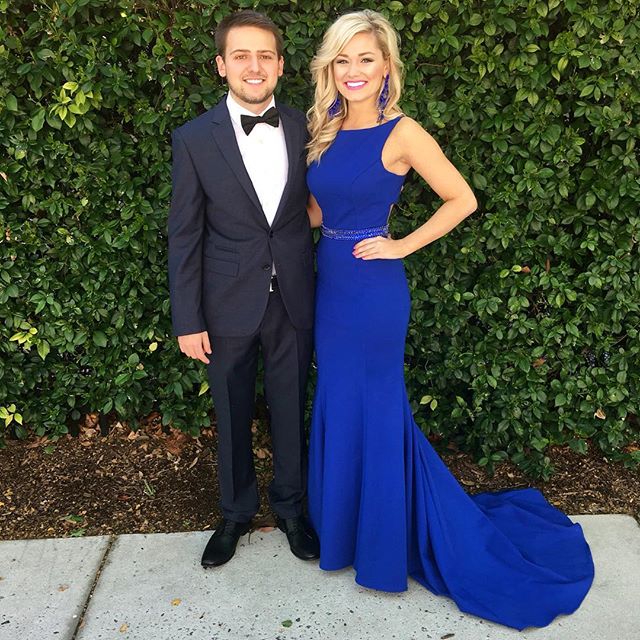 Royal blue prom store dress and tux